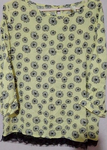 Sarı Çiçek Desenli bluz - Görsel 2