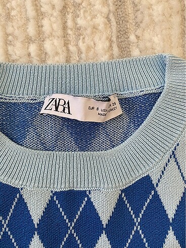 Zara Zara baklava desenli elbise