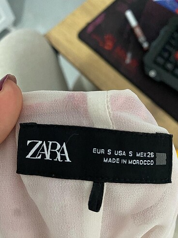 s Beden kırmızı Renk Zara çiçek desenli mini elbise