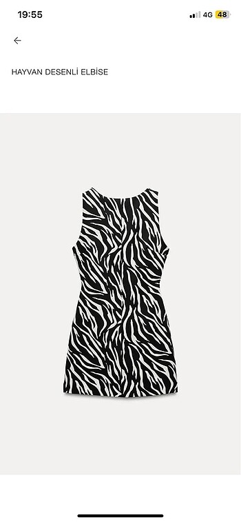 Zara zebra desenli elbise