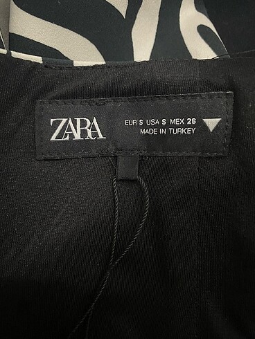 s Beden siyah Renk Zara zebra desenli elbise
