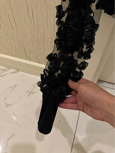 Diğer Siyah tül bluz