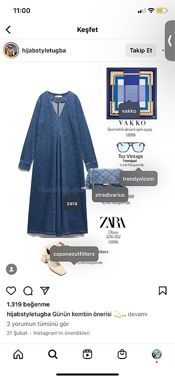 Zara Denim elbise