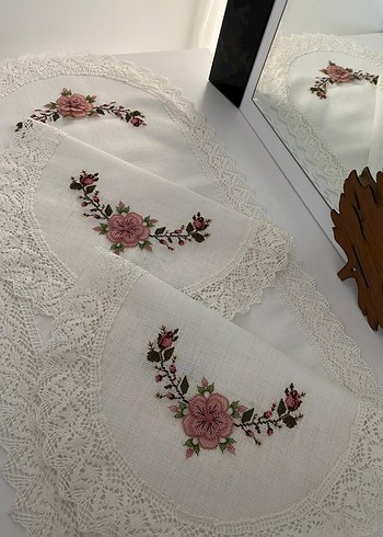 İğne oyası etamin oda takımı - Görsel 2