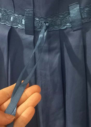 Lacivert Pilili Midi Eteği - Görsel 2