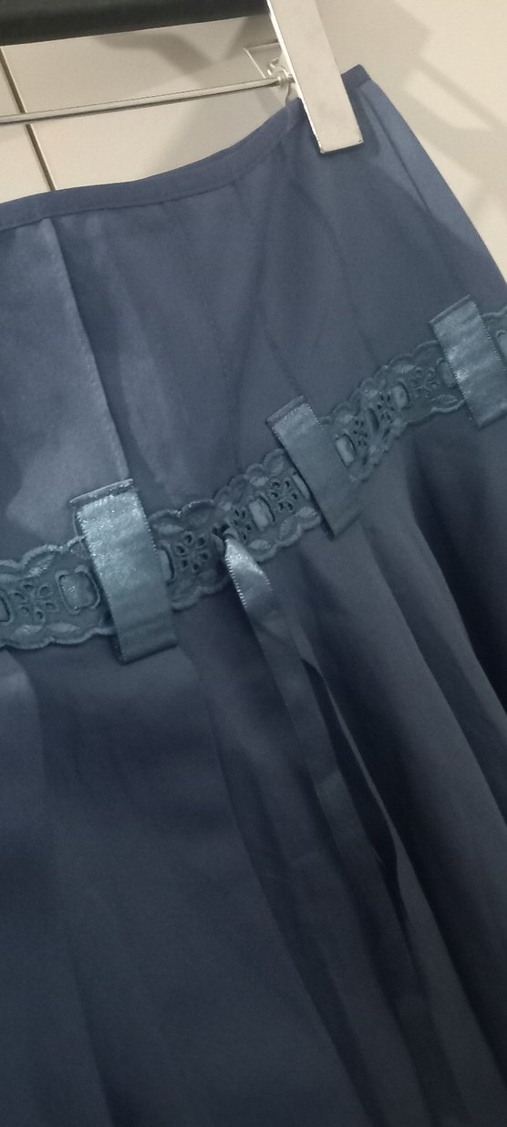 Lacivert Pilili Midi Eteği - Görsel 3