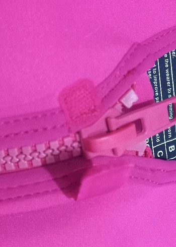 Kız Çocuk Pembe Fermuarlı Yelek - Görsel 3