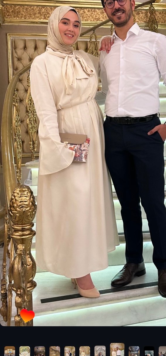 Touche  krem Bol Kesim Kadın Elbise - Görsel 2