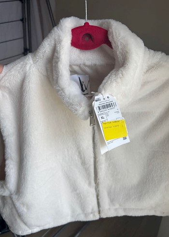 Beyaz Peluş Kadın Yelek - Görsel 2