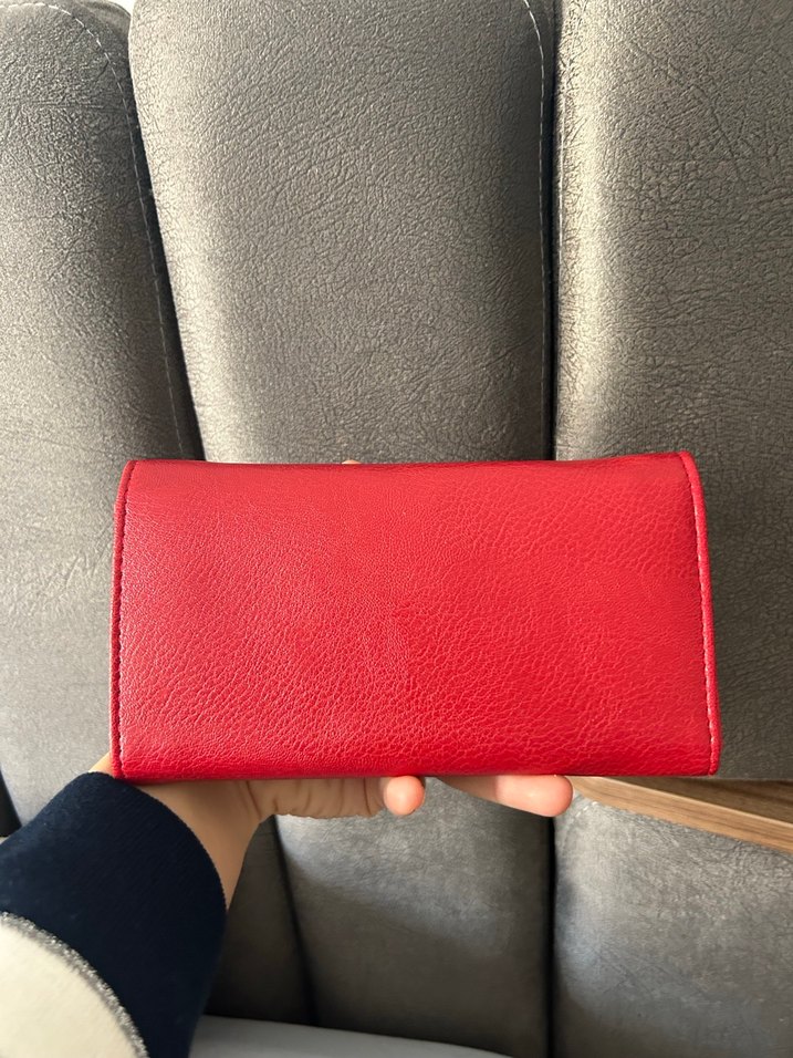Kadın Kırmızı Deri Cüzdan - Maxko Polo - Görsel 4