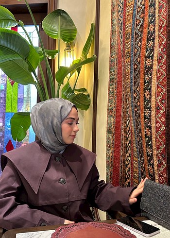 Kadın mürdüm trençkot manuka marka - Görsel 2