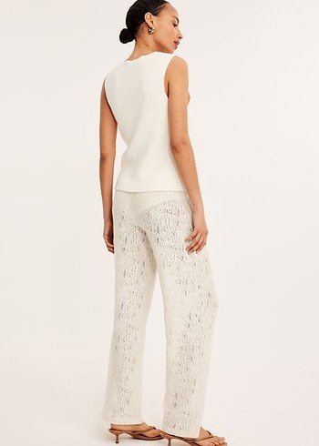 Dantel Geniş paça pantolon - Görsel 3