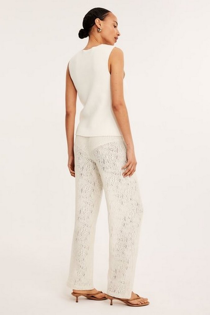 Dantel Geniş paça pantolon - Görsel 3