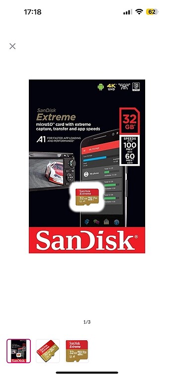 Sandisk extreme 32 gb sıfır kapalı kutu