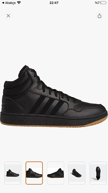 42 Beden Adidas hoops 3.0 mid siyah erkek sıfır kapalı kutu 42 numara