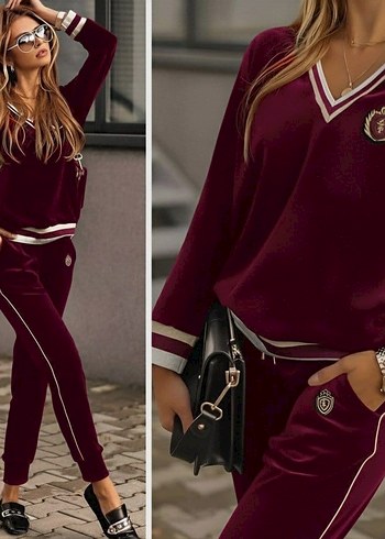 Siyah Nakışlı V Yaka Kadın Denim Takım - Görsel 2