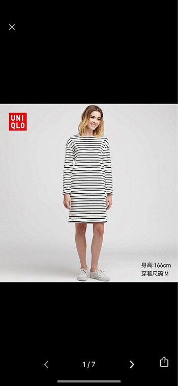 uniqlo çizgili elbise
