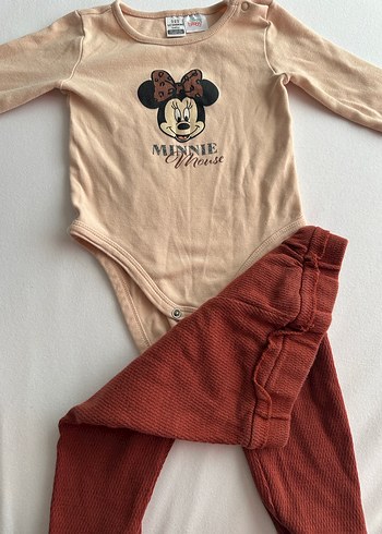 LC Waikiki Uzun Kollu Kahverengi Bebek Kız Takımı