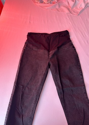l Beden siyah Renk Siyah Denim Hamile Pantolonu