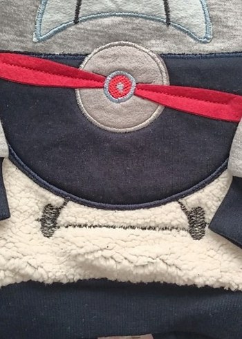 Diğer Gri Peluş Detaylı Bebek Erkek Kombini