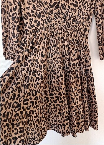 38 Beden Leopar desen tunik elbise