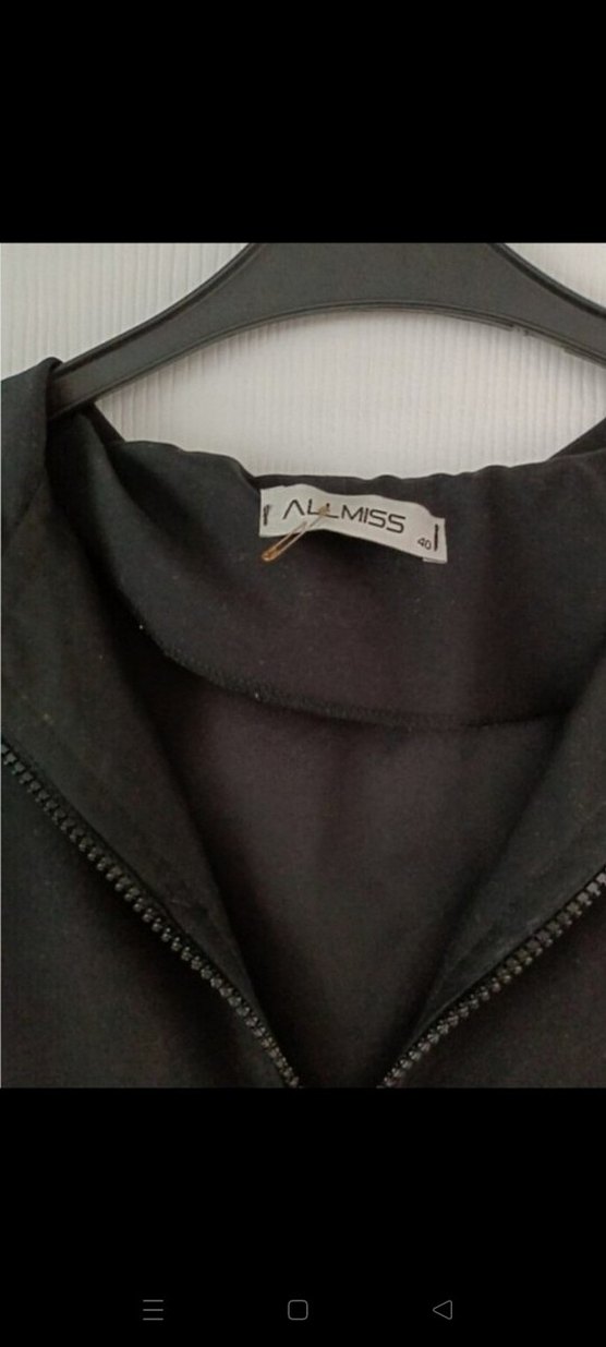 Bej Gri Uzun Kadın Spor Ceket - Görsel 3