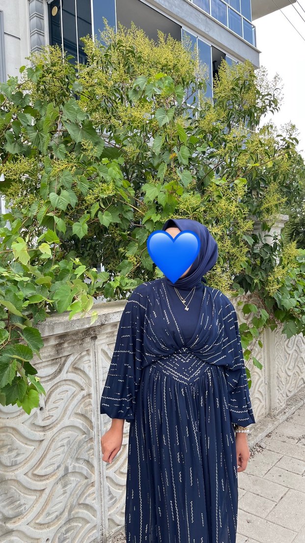 Şık lacivert taşlı abiye - Görsel 3