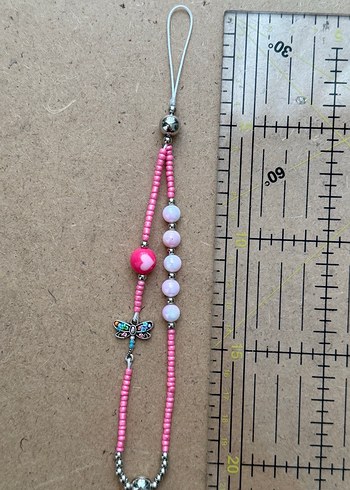 Renkli Pembe Boncuklu Bohem Kolye - Görsel 2