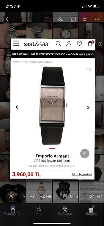 Emporio Armani Orjinal Kadın Saat