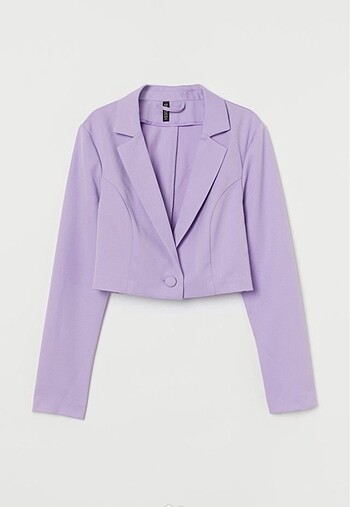 Crop blazer lila renk h&m