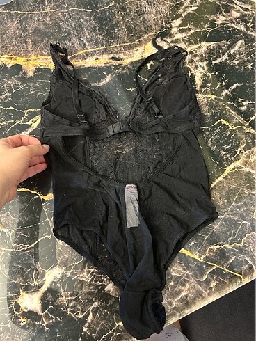 s Beden siyah Renk Koton v yaka s beden çıtçıtlı transparan bodysuit sırt dekolteli