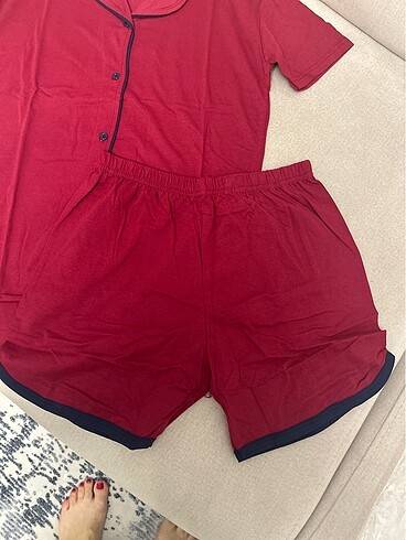 Diğer Small beden etiketli penye şort pijama takım