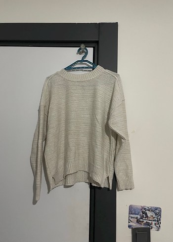 Gri Örgü Kadın Triko Kazak - Görsel 2