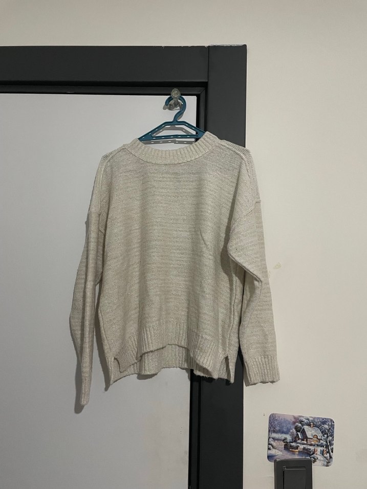 Gri Örgü Kadın Triko Kazak - Görsel 2