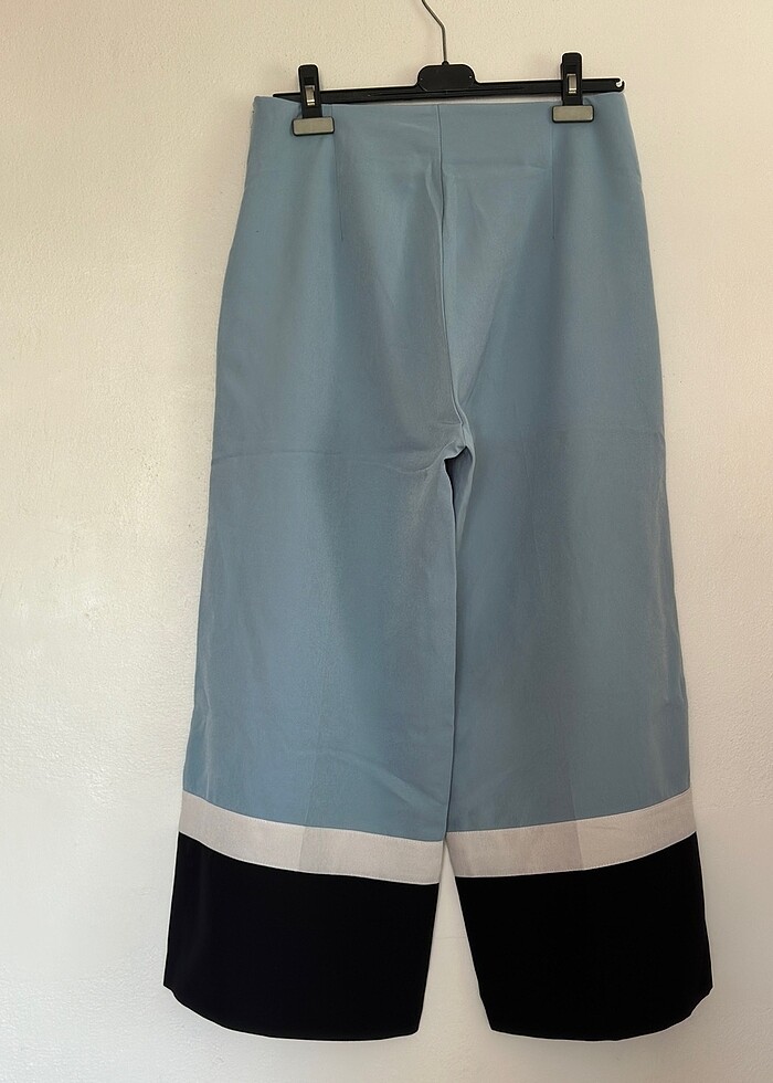 Yandan gizli fermuarlı bol paça rahat pantalon - Görsel 3