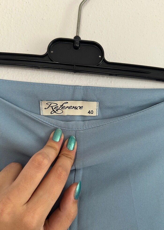 Yandan gizli fermuarlı bol paça rahat pantalon - Görsel 2