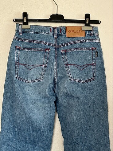 Adil ışık orjinal yama detaylı ispanyol jean Vintage Messy girl - Görsel 6