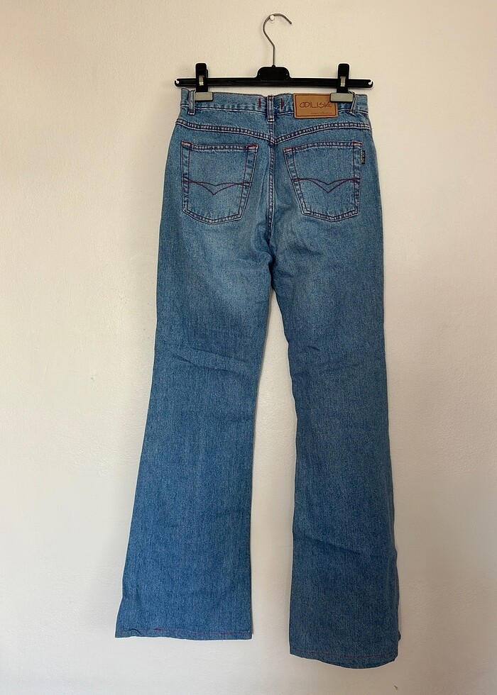 Adil ışık orjinal yama detaylı ispanyol jean Vintage Messy girl - Görsel 5