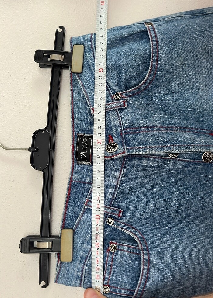 Adil ışık orjinal yama detaylı ispanyol jean Vintage Messy girl - Görsel 4