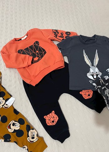 Bebek Erkek Baskılı Pamuklu Takım - Görsel 2