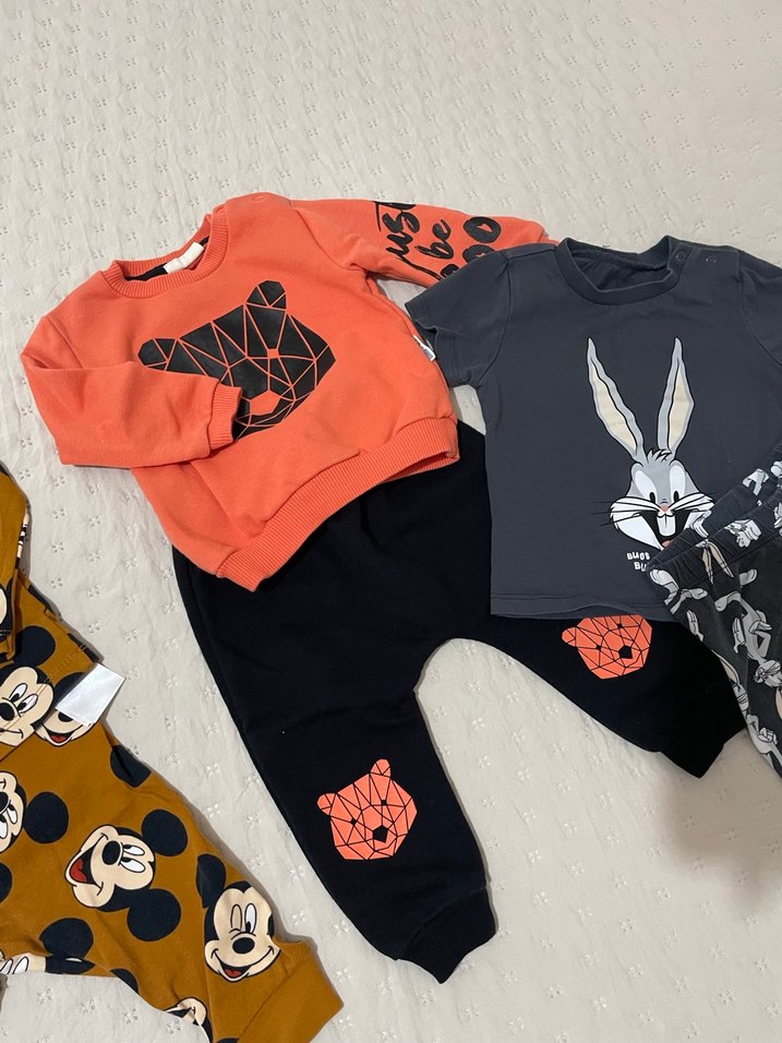 Bebek Erkek Baskılı Pamuklu Takım - Görsel 2