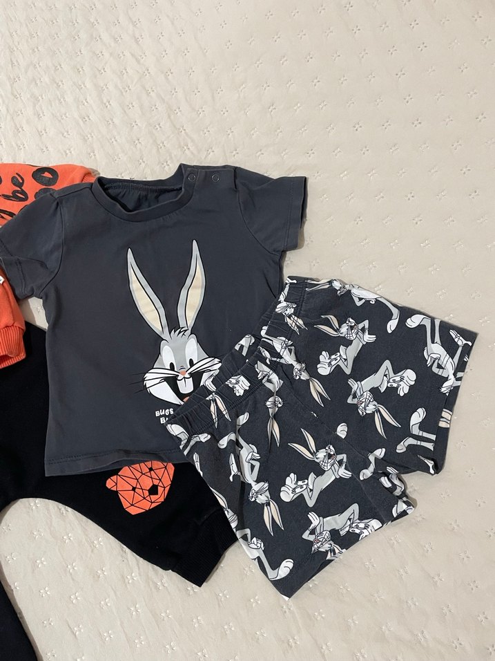 Bebek Erkek Baskılı Pamuklu Takım - Görsel 4