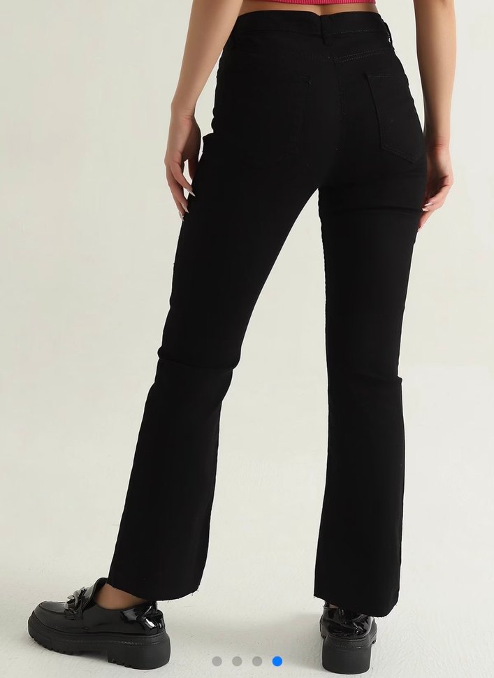 Siyah Kadın Midi Boy Regular Fit Jean - Görsel 4