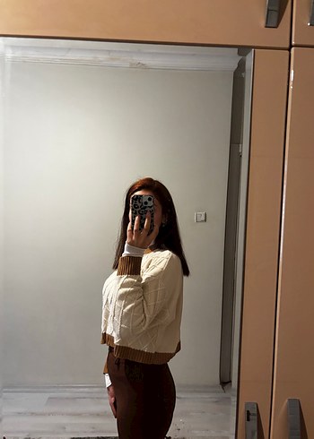 Bej Örgü Kadın Kazak - Görsel 4