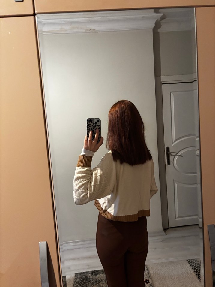 Bej Örgü Kadın Kazak - Görsel 3