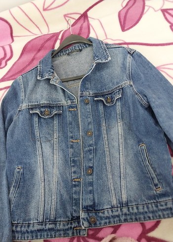 Düğmeli Mavi Kadın Denim Ceket - Görsel 2