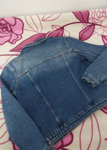 Düğmeli Mavi Kadın Denim Ceket - Görsel 4