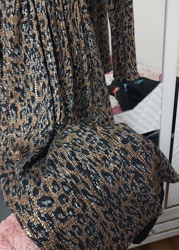 Koton leopar desenli elbise - Görsel 4