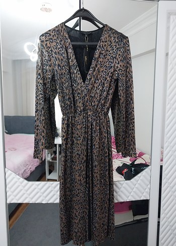 Koton leopar desenli elbise - Görsel 2