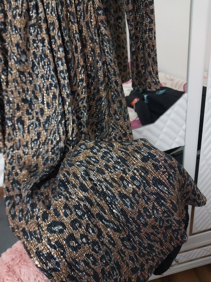 Koton leopar desenli elbise - Görsel 4